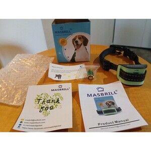 MASBRILL BARKING CONTROL COLLAR Med- Big Dogs / Black-Green-Opened Box